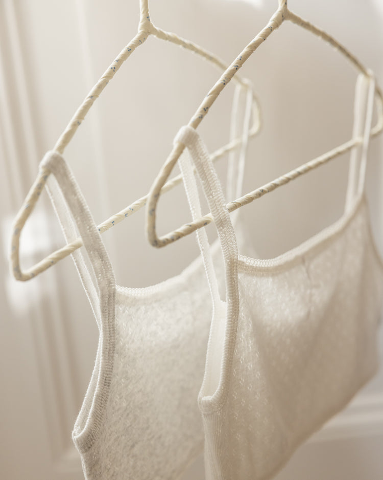 Singlet Margaux - White & Grey Ajour