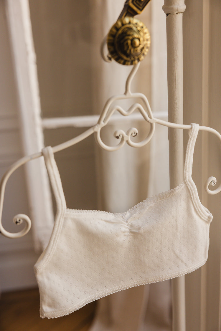 Singlet Margaux - White & Grey Ajour