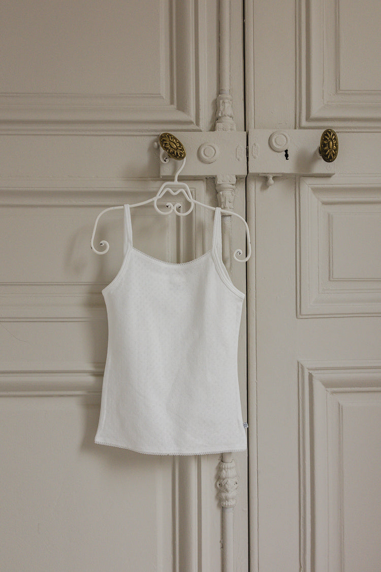 Singlet Charlotte - White & Grey Ajour