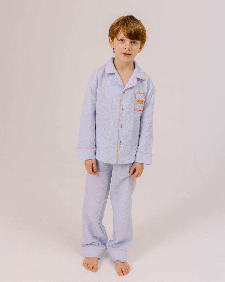 Pyjama set Noa - Blue Etoile Seersucker