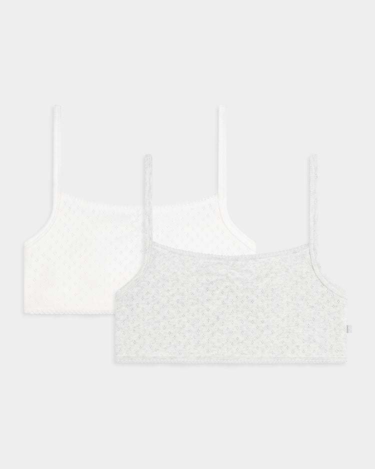 Singlet Margaux - White & Grey Ajour